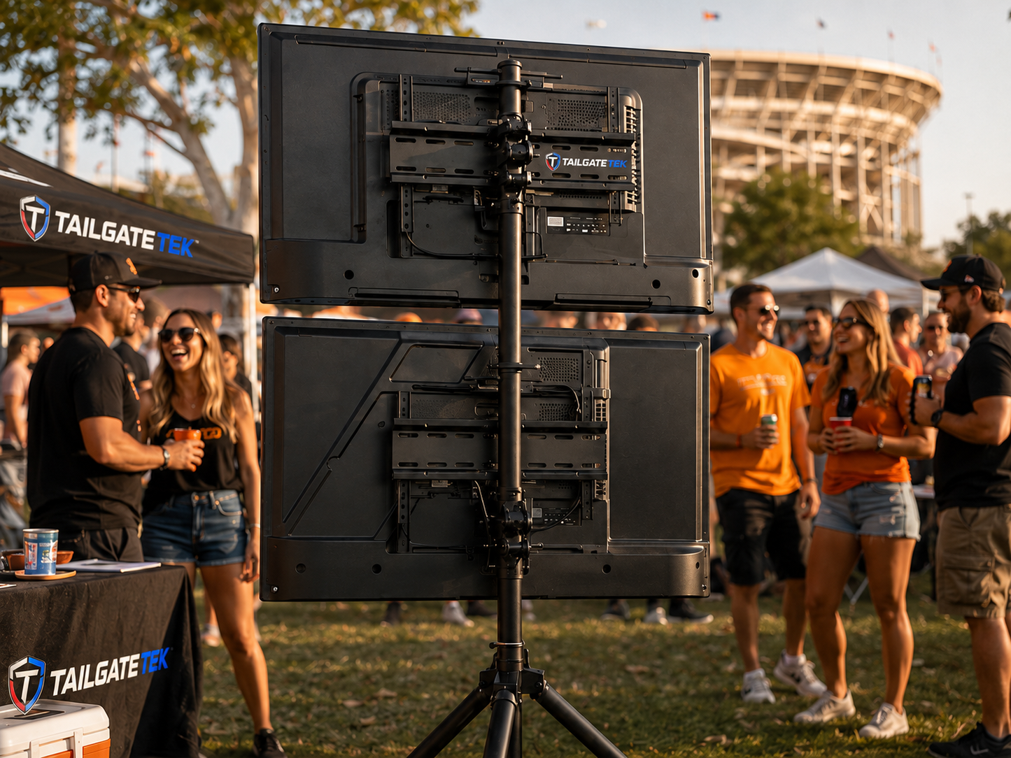 TekStand - Dual-Screen Tripod TV Stand